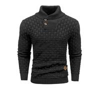 HYPESTFIT Pull d'hiver pour Homme,Motif Columbia, mélange Cachemire et Laine, Chaud et Confortable, col Montant, Manches Longues, Tailles S à 5XL