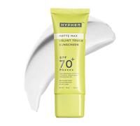 Hyphen Matte Max Velvet Touch Crème solaire SPF 70+ P Protection solaire Hydrate et apaise la peau Protection UV 12 heures Protection solaire SPF No White Cast, Combinaison 30 g (1 pièce