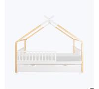 Hypnia - Ensemble lit Cabane enfant Odyssée Barr. Tiroir sommier Matelas 90x190