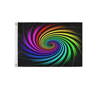 Hypnose Arc-En-Ciel Drapeaux Avec Œillets Garden Flag Solide Drapeau De Jardin Pour Balcon Pelouse Célébrations 90X150Cm