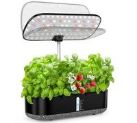 HYPOACE Système de culture hydroponique 14 gousses, jardin d'herbes aromatiques d'intérieur avec lampe de croissance à DEL, réservoir d'eau de 5 L, kit de culture hydroponique avec 3 minuteurs