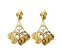 Hypoallergene Ohrstecker Ohrringe Tanzen Gold Bauchtanz-Goldschmuck Ohrringe Ohrringe Silber 925 (A, 7x5x1cm)