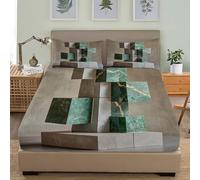 Hypoallergénique Drap Housse en Microfibre 90x190x30 cm Tridimensionnel Cube GéOméTrie Espace Dessus de lit Résistant aux Rides Drap-Housse Couleur Claire Ensembles de literie 1 Personnes Lit