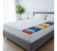 Hypoallergénique Surmatelas 90x200cm - Protege Matelas 5 Zones de Massage Ergo+ - Surmatelas Lavable - Mattress Topper - Confort Ergonomique pour Une Bonne Nuit de Sommeil sans Mal de Dos