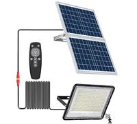 HYPOW 600W Réverbère Lampadaire Solaire Extérieur avec Télécommande, Lampe Solaire Exterieur Puissante Étanches IP65, 12000lm Exterieur Spot Solaire Puissante pour Rue, Cour et Parking