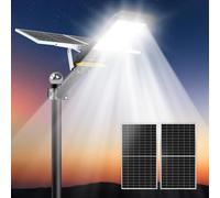 HYPOW 800W Réverbère Lampadaire Solaire Extérieur-108800lm Lumière Spot Solaire avec Télécommande, 6500k Projecteur Solaire Exterieur Puissante pour Rue Garage Éclairage Public