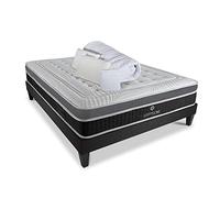 HYPSOM - Ensemble lit 2 Places Matelas 140x190 mémoire de Forme 26 cm + sommier à Lattes en Bois 30 cm + 2 oreillers mémoire de Forme + 1 Couette Thermo-Isolante + 1 protège-Matelas