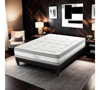 HYPSOM Matelas Mémoire de Forme Royal 5★ 140x200 cm 24 cm épaisseur 3 Couches de Mousse CertiPUR Confort Premium - Made in France