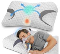 Hypuno CPAP Oreiller pour dormeurs sur Le côté - Réduit Les fuites d'air et la Pression du Masque-en Mousse mémoire, idéal pour l'apnée du Sommeil et Les utilisateurs de Masques CPAP-Soutien Cervical