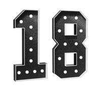 HYQFSAD Chiffre lumineux 18 for fête d'anniversaire, lumières LED blanc chaud, décoration de chapiteau, panneau lumineux noir for décoration de fête, mariage, festival(120cm/4FT)
