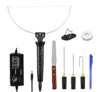 HYQNG Coupe-Mousse électrique à Fil Chaud, kit de 10 stylos de découpe de Mousse, Outil de Coupe de polystyrène électrique numérique 28 W avec 4 Aiguilles chauffantes, Coupe-Mousse à Couteau Chaud