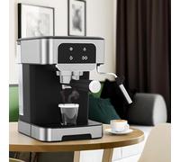 HYQNG Machine à Expresso 1200w, Cafetière 20 Bars, Machines à Café Compactes En Acier Inoxydable Avec écran Tactile Led, Buse Vapeur Puissante, Réservoir D'eau Amovible