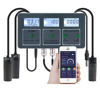 HYQNG Testeur Professionnel de la qualité de l'eau Moniteur 8 en 1 WiFi Smart PH Meter Data Logger PH/EC/TDS/Salt/S.G/CF/ORP/Temperature Multiparameter Analyzer pour Aquariums Pool Hydroponics