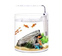 HYQOUKLR Aquarium Fish Tank écologique Droit Bureau Petit Mignon Verre Transparent Rond Aquarium Maison Salon Bureau Filtre lumière LED Fish Tank Fish Bowl(M)