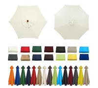HYQOUKLR auvent de Parasol extérieur, Housse de Rechange for Parasol de Jardin déporté à 6 ou 8 Baleines (2 à 3 m), Multicolore(Beige,8 Ribs-2.7m(8.8ft))