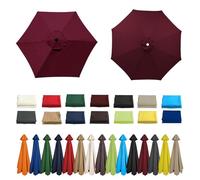 HYQOUKLR auvent de Parasol extérieur, Housse de Rechange for Parasol de Jardin déporté à 6 ou 8 Baleines (2 à 3 m), Multicolore(Wine Red,6 Ribs-2.7m(8.8ft))
