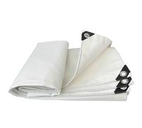 HYQOUKLR Bâche de camping résistante aux intempéries 600 g/m² - Blanche - Résistante - Toile épaisse et durable avec œillets et bords renforcés pour une utilisation polyvalente en extérieur (1 x 8 m)