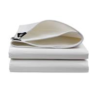 HYQOUKLR Bâche de camping résistante aux intempéries avec œillets 500 g/㎡ - Bâche blanche double face pour voiture, jardin, bois, camping en plein air, toits (1 x 1 m)