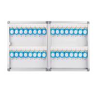 HYQOUKLR Boîte à clés Murale， Armoire à clés Murale Double Face en Alliage d'aluminium, argentée, 12 à 120 clés(32)