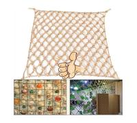 HYQOUKLR Filet en Corde Naturelle, Filet en Corde de Chanvre 6mm 10cm, Maille de Jute, Plusieurs Tailles for vignes, légumes et Fleurs(0.5Mx2M(1.64FTx6.56FT))