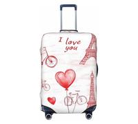 HYQOUKLR Housses de valises, Housse de Valise Anti-Rayures à imprimé Chat Noir dans Un Jardin Fleuri, Compatible avec Les Bagages de 27 à 30 Pouces(Eiffel Tower,L)