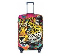 HYQOUKLR Housses de valises, Housse de Valise Anti-Rayures à Motif Marguerites, Compatible avec Les Bagages de 31 à 32 Pouces(Colorful Leopards Butterflies,M)