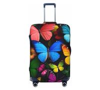 HYQOUKLR Housses de valises, Housse de Valise Anti-Rayures à Motif Marguerites, Compatible avec Les Bagages de 31 à 32 Pouces(Colorful Butterflies,S)