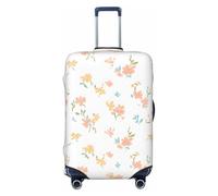 HYQOUKLR Housses de valises, Housse de Valise Anti-Rayures à Motifs Floraux Jaunes et Roses, Compatible avec Les Bagages de 45 à 55 cm(Floral,S)