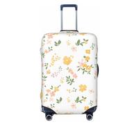 HYQOUKLR Housses de valises, Housse de Valise Anti-Rayures à Motifs Floraux Jaunes et Roses, Compatible avec Les Bagages de 45 à 55 cm(Yellow Floral Fragments,L)