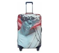 HYQOUKLR Housses de valises, Housse de Valise Anti-Rayures à Motifs Floraux Jaunes et Roses, Compatible avec Les Bagages de 45 à 55 cm(White Sculpture David,S)