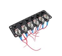 HYQOUKLR Interrupteur Miniature Marche/arrêt, Panneau d'interrupteur à Bascule 3/6 Boutons Marche/arrêt, fusible 10A Noir 12V/24V for Voiture RV Marine(6 Gang Panel)
