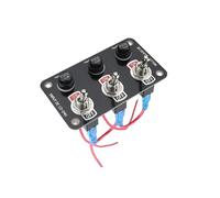 HYQOUKLR Interrupteur Miniature Marche/arrêt, Panneau d'interrupteur à Bascule 3/6 Boutons Marche/arrêt, fusible 10A Noir 12V/24V for Voiture RV Marine(3 Gang Panel)