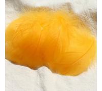 HYQOUKLR Plumes pour Loisirs créatifs, Plumes Multicolores de 2 à 3 Pouces, 100 pièces, for l'artisanat, Attrape-rêves, décorations de Mariage et de fête(Yellow Gold 2-3inch)