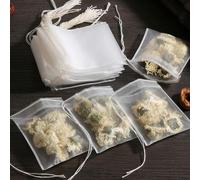 HYQOUKLR Sachets à thé Non Blanchis, Sachets Filtre à thé jetables, 100 pièces, avec Cordon de guérison, Plusieurs Tailles(10X12CM)