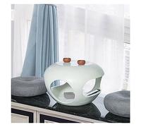 HYQOUKLR Table de Chevet, Table Basse, Assembled Fiberglass Round Side Table, Coffee Table, End Table Multicolor 20 x 12.6 inches(White)