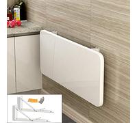HYQOUKLR Table Murale Pliante, Bureau Mural, Table Pliante Murale Blanche, Plusieurs Tailles, 60 kg, avec Supports d'étagère et Accessoires(100 * 30Cm/39.4 * 11.8In)