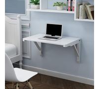 HYQOUKLR Table Murale Pliante, Bureau Mural, Table Pliante Murale, Bureau Flottant Blanc, Plusieurs Tailles(70 * 40Cm/28 * 16In)