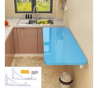 HYQOUKLR Table Murale Pliante, Bureau Mural, Table Pliante Murale Multicolore, différentes Tailles, Charge maximale 50 kg/110 LB(Blue,90 * 30Cm/35.4 * 11.8In)