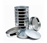 HYQOUKLR Tamis d'essai en Acier Inoxydable, Ensemble de 11 Tamis à Sol 20 cm 0,075-60 mm avec Couvercle et bac inférieur