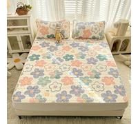 HYQOUKLR Tapis de Couchage en Bambou, Matelas Pliable, Ensemble Tapis et taie d'oreiller en Latex for Le Refroidissement, Plusieurs Tailles(7,120x200cm 2 pcs Set)