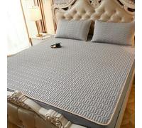 HYQOUKLR Tapis de Couchage en Bambou, Matelas Pliable, Ensemble Tapis et taie d'oreiller en Latex for Le Refroidissement, Plusieurs Tailles(15,180x200cm 3 pcs Set)