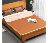 HYQOUKLR Tapis de Couchage en Bambou, Matelas Pliable, Matelas de Couchage en rotin et Soie glacée, Plusieurs Tailles(200 * 220cm)