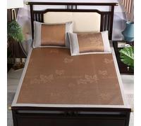 HYQOUKLR Tapis de Couchage en Bambou, Matelas Pliable, Tapis de Couchage rafraîchissant en rotin et Soie glacée Multicolore, Plusieurs Tailles(Brown,180 * 200cm)