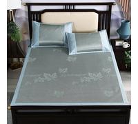 HYQOUKLR Tapis de Couchage en Bambou, Matelas Pliable, Tapis de Couchage rafraîchissant en rotin et Soie glacée Multicolore, Plusieurs Tailles(Green,200 * 220cm)