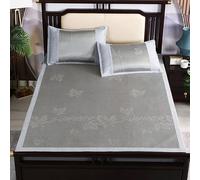 HYQOUKLR Tapis de Couchage en Bambou, Matelas Pliable, Tapis de Couchage rafraîchissant en rotin et Soie glacée Multicolore, Plusieurs Tailles(Grey,200 * 220cm)