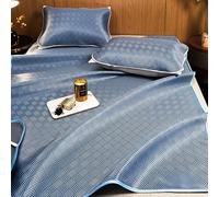 HYQOUKLR Tapis de Couchage en Bambou, Matelas Pliable, Tapis de Couchage rafraîchissant Multicolore, Plusieurs Tailles(Blue,150 * 200cm)