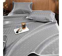 HYQOUKLR Tapis de Couchage en Bambou, Matelas Pliable, Tapis de Couchage rafraîchissant Multicolore, Plusieurs Tailles(Grey,180 * 220cm)