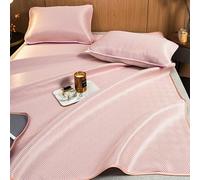 HYQOUKLR Tapis de Couchage en Bambou, Matelas Pliable, Tapis de Couchage rafraîchissant Multicolore, Plusieurs Tailles(Pink,180 * 200cm)