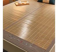 HYQOUKLR Tapis de Couchage en Bambou, Matelas Pliable, Tapis de lit Pliable Double Face en Bambou et Soie glacée avec taie d'oreiller, Multicolore, Plusieurs Tailles(Beige,120 * 190cm)