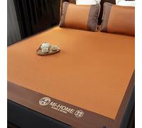HYQOUKLR Tapis de Couchage en Bambou, Matelas Pliable, Tapis de lit rafraîchissant Pliable en rotin, Double Face, en Soie glacée, avec taie d'oreiller, Plusieurs Tailles(180 * 200cm)